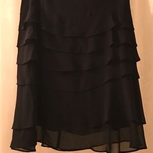 JS Collection black crepe layered skirt.